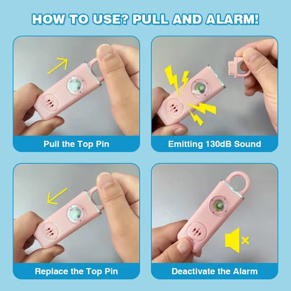 He Original Personal Safety Siren for Women - 130Db Siren, Strobe & Key Chain 3 Pop Colors AF2004 anti Robbery Call for Help